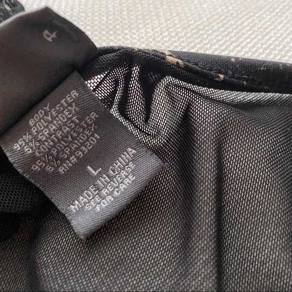 Dots Leopard Print Peplum Illusion Top size Large - Picture 5 of 6